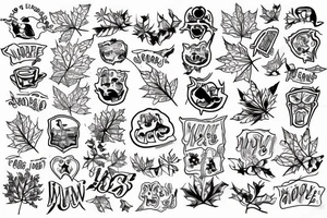 maple and rowan tree cartoon combined
split 50/50 tattoo idea