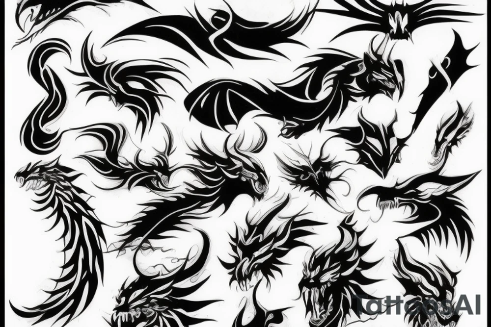 Shadow dragon tattoo idea