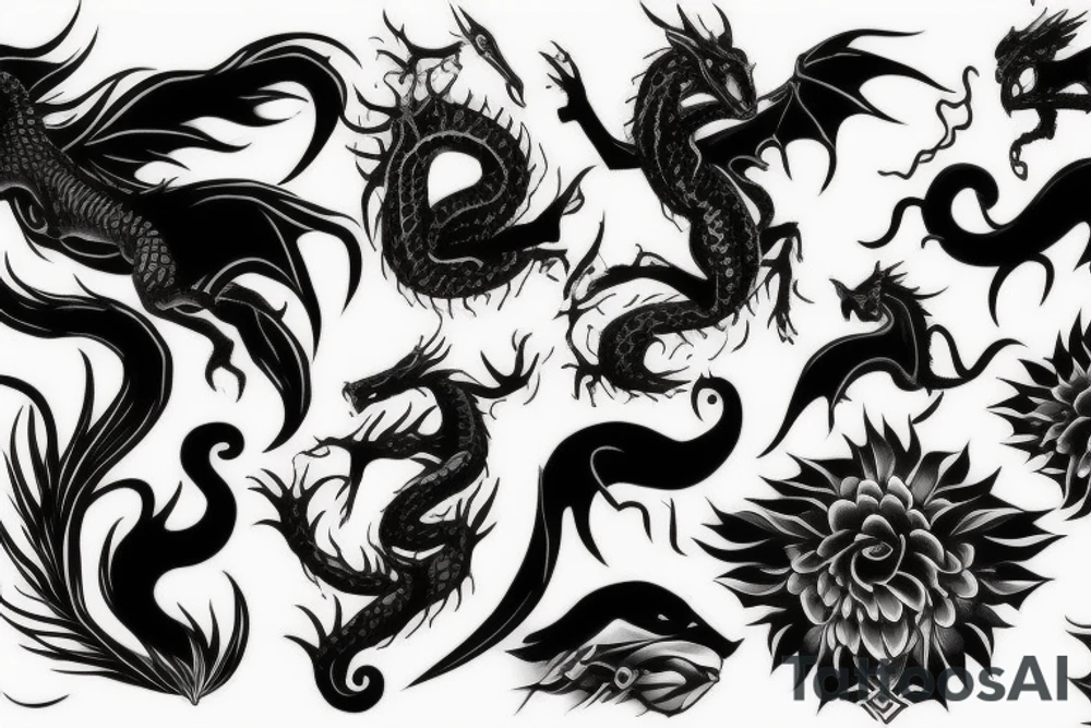 Shadow dragon tattoo idea