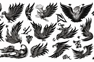 Phoenix holding key tattoo idea