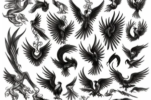 Phoenix holding key tattoo idea