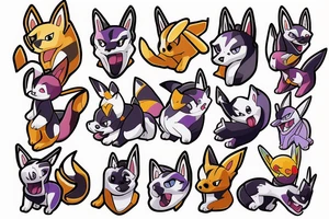 Husky Dog Pokemon tattoo idea