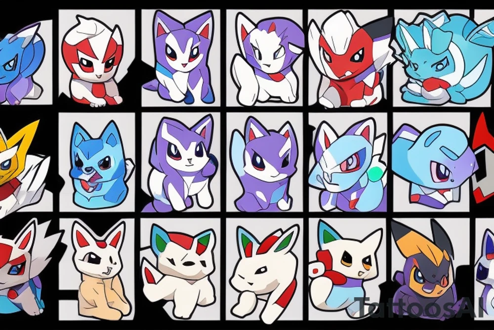 Husky Dog Pokemon Ghost Ice Type tattoo idea