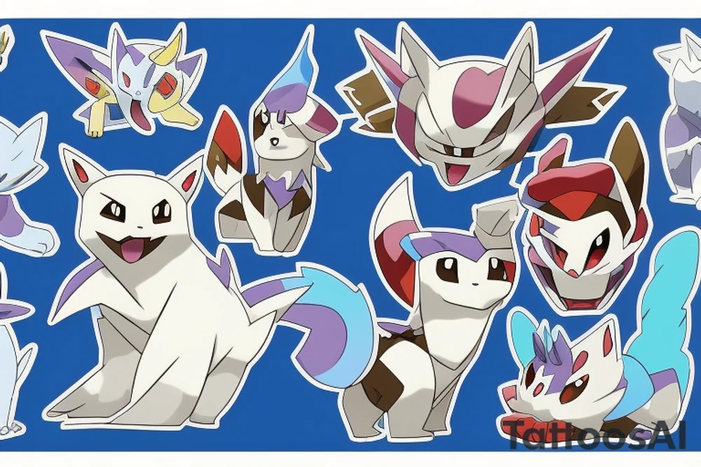 Husky Pokemon Ghost Ice Type tattoo idea