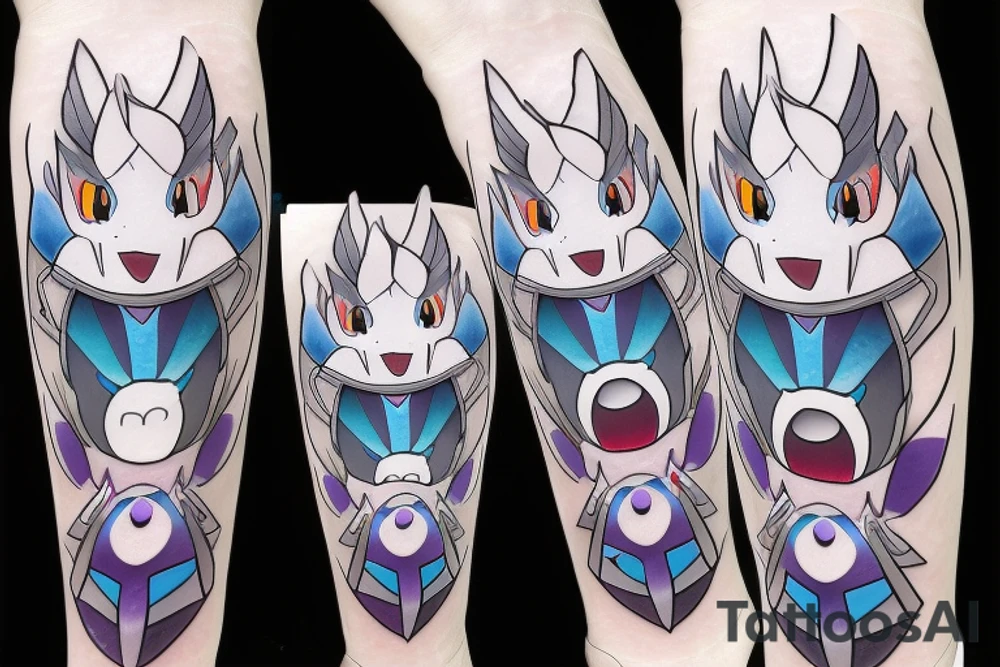 Husky Pokemon Ghost Ice Type tattoo idea