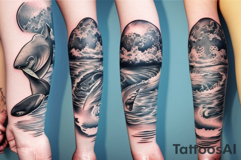 Whale sleeve tattoo idea