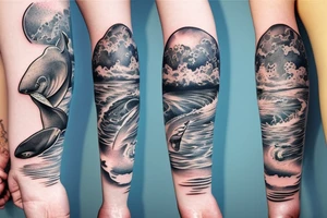 Whale sleeve tattoo idea