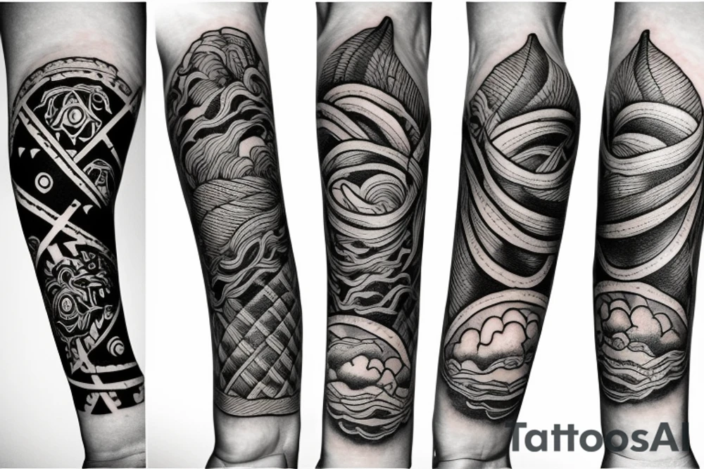 clouds in arm tattoo idea