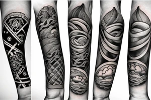 clouds in arm tattoo idea