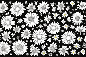 Alien holding a daisy flower tattoo idea