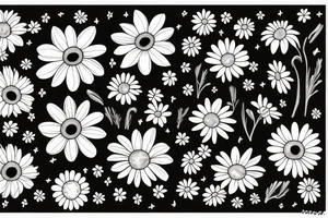 Alien holding a daisy flower tattoo idea