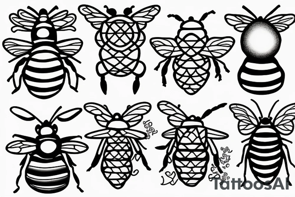 Bees and clouds tattoo idea