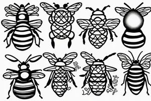 Bees and clouds tattoo idea