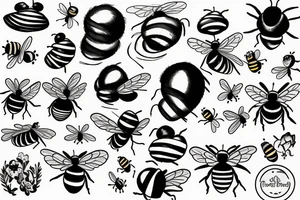 Bees, clouds, and a beehive tattoo idea