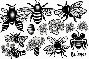 Bees, clouds, and a beehive tattoo idea