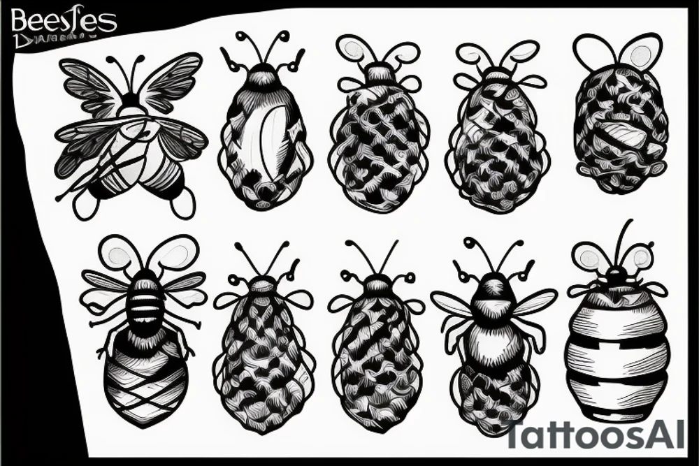 Bees, clouds, and a beehive tattoo idea