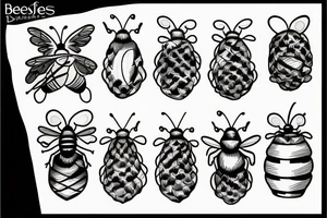 Bees, clouds, and a beehive tattoo idea