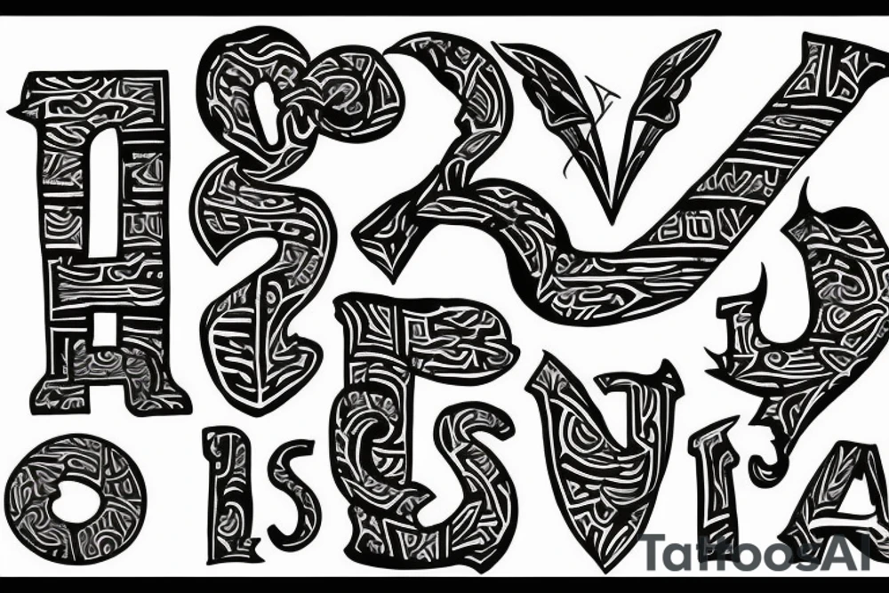 Family with Letter J S L tattoo idea