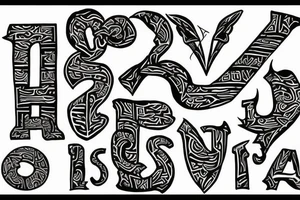 Family with Letter J S L tattoo idea