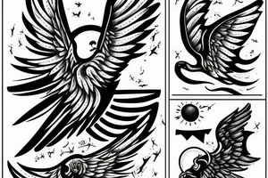 Icarus falling after flying too close to the sun tattoo idea