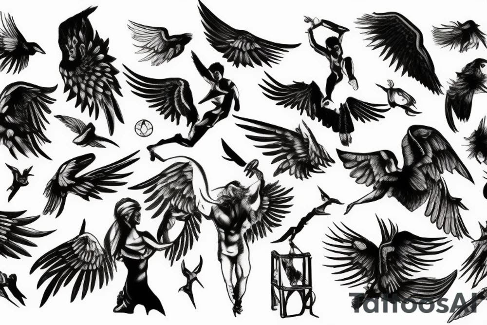 Icarus falling tattoo idea