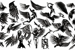 Icarus falling tattoo idea