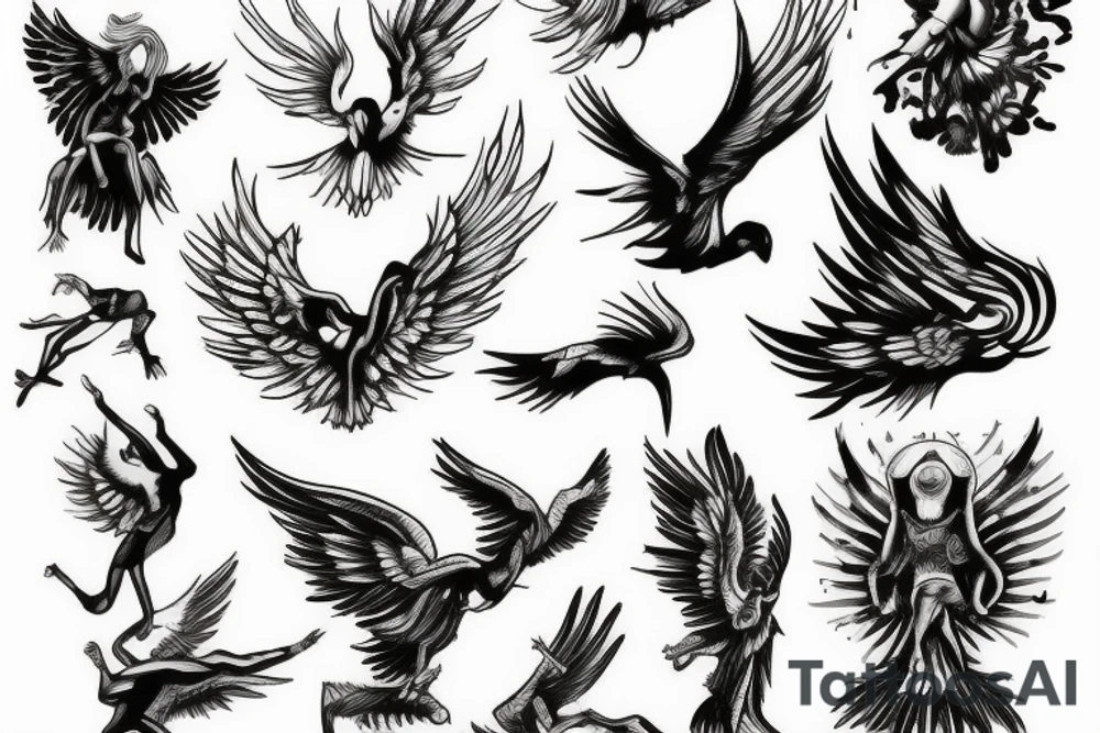Icarus falling tattoo idea