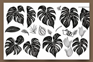 Monstera plant in a decorative teacup tattoo idea
