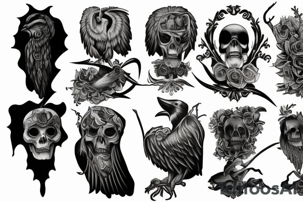 Socrates ravens grim reaper tattoo idea