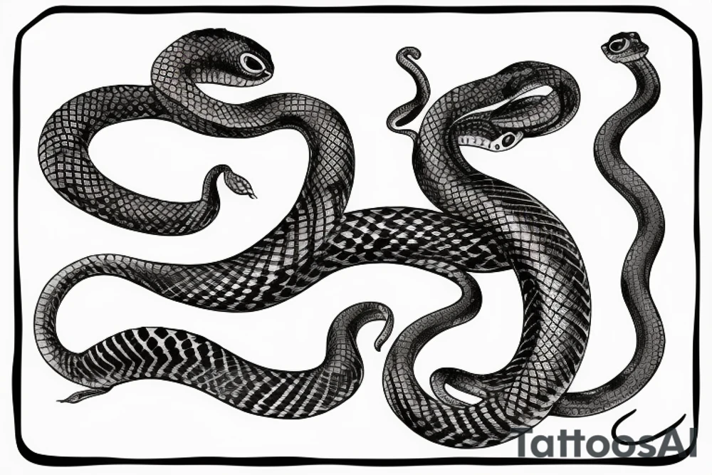 a snake winding around a banana tattoo idea