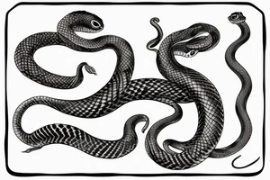 a snake winding around a banana tattoo idea