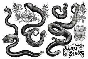 bananas and snakes tattoo idea