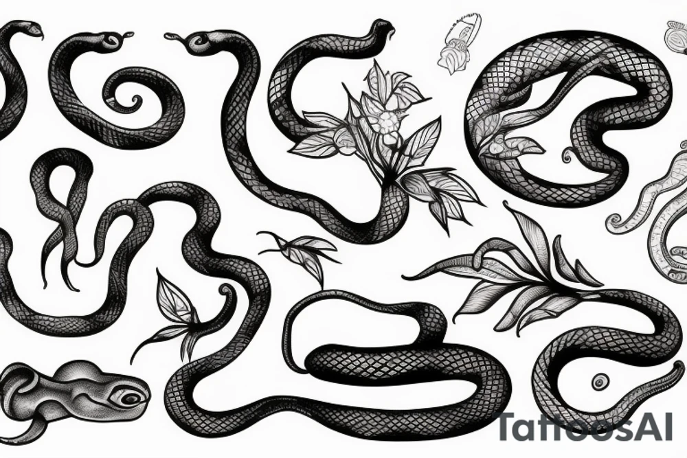 bananas and snakes tattoo idea