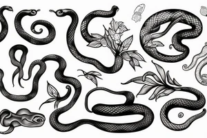 bananas and snakes tattoo idea