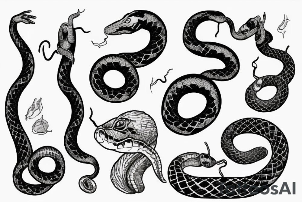 a snake wrapped banana tattoo idea