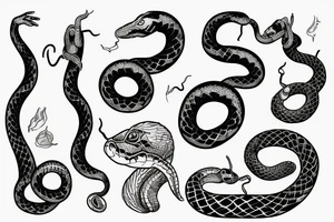 a snake wrapped banana tattoo idea