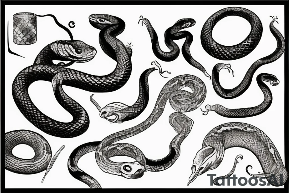 a snake wrapped banana tattoo idea