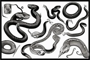 a snake wrapped banana tattoo idea
