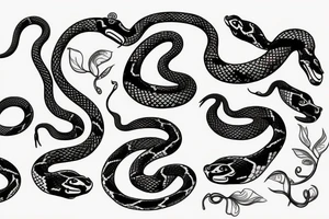 a snake wrapped banana tattoo idea