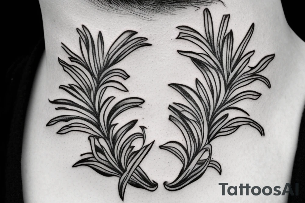 rosemary tattoo going around the neck tattoo idea
