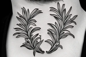 rosemary tattoo going around the neck tattoo idea