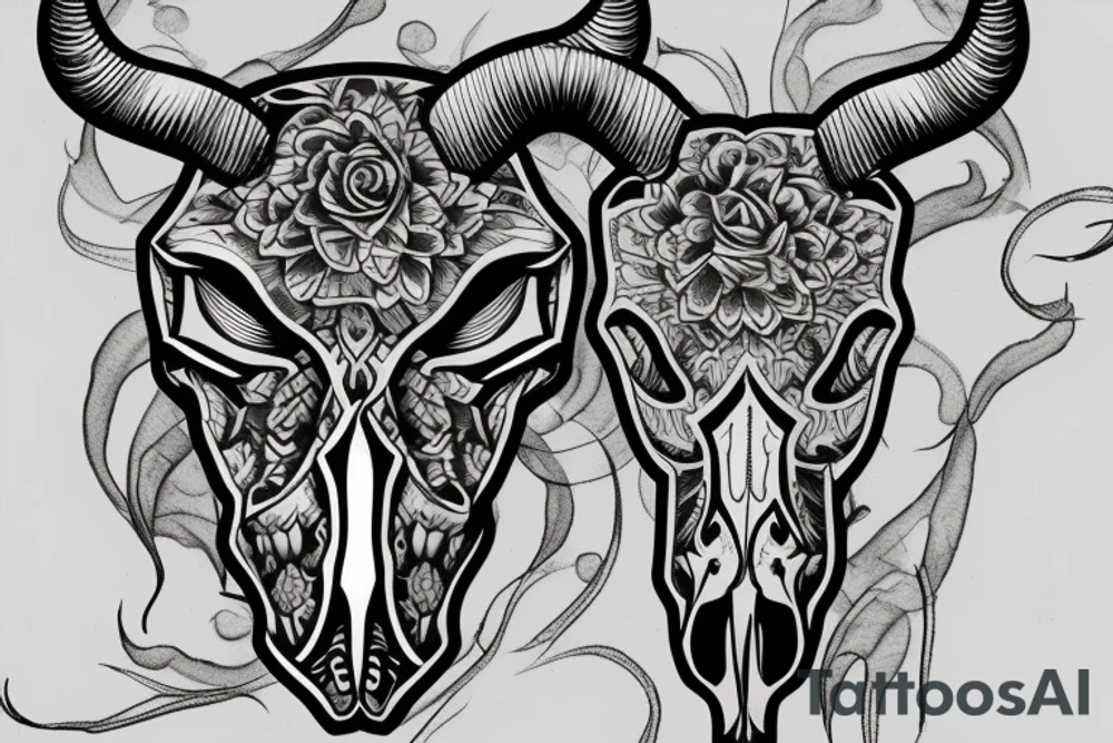 Bull skull tattoo idea