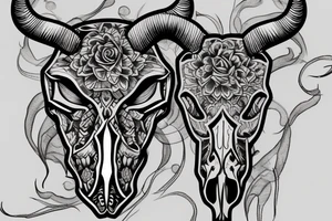 Bull skull tattoo idea