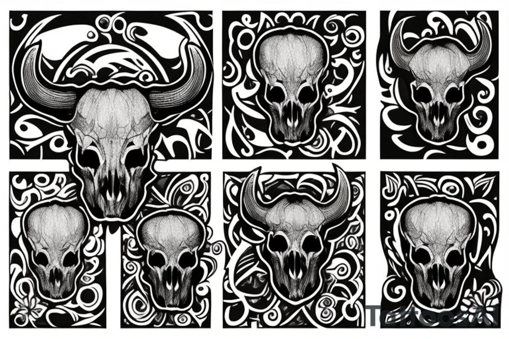 Bull skull tattoo idea
