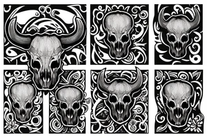 Bull skull tattoo idea