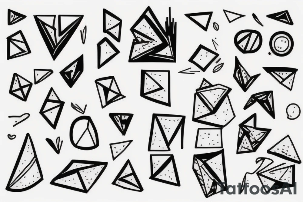 pieces, minimal, line art tattoo idea
