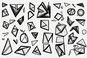 pieces, minimal, line art tattoo idea