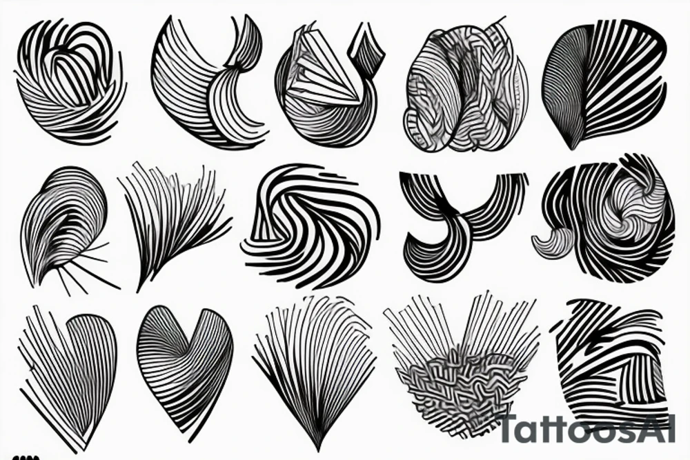 pieces, minimal, line art tattoo idea