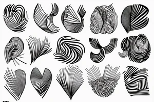 pieces, minimal, line art tattoo idea