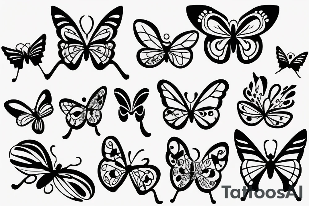minimalistic butterfly tattoo idea